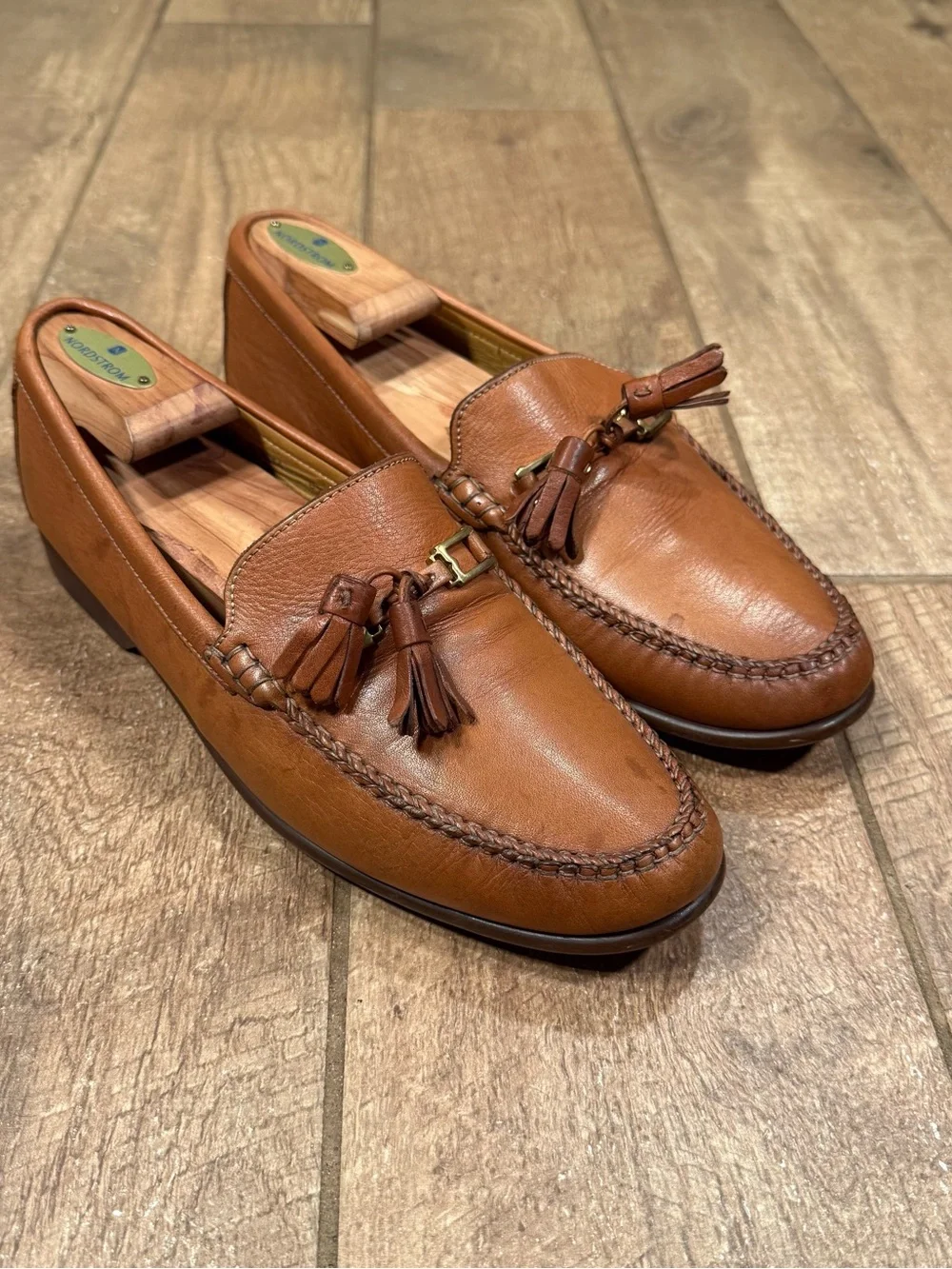 Bruno Magli Men’s Size 8.5 M Tan Leather Tassel Loafers Made In Italy